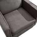 Mid Century Accent Chair ,Modern Linen Fabric Armchair For Living Room,Double Side Pockets, Comfortable And Padded Reading Feature Sofa Chair, Suitable For Bedrooms, Living Rooms, And Offices Dark Grey Linen