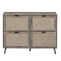 4 Door Shoe Rack, Freestanding Modern Shoe Storage Cabinet, For Entryway Dark Grey Particle Board