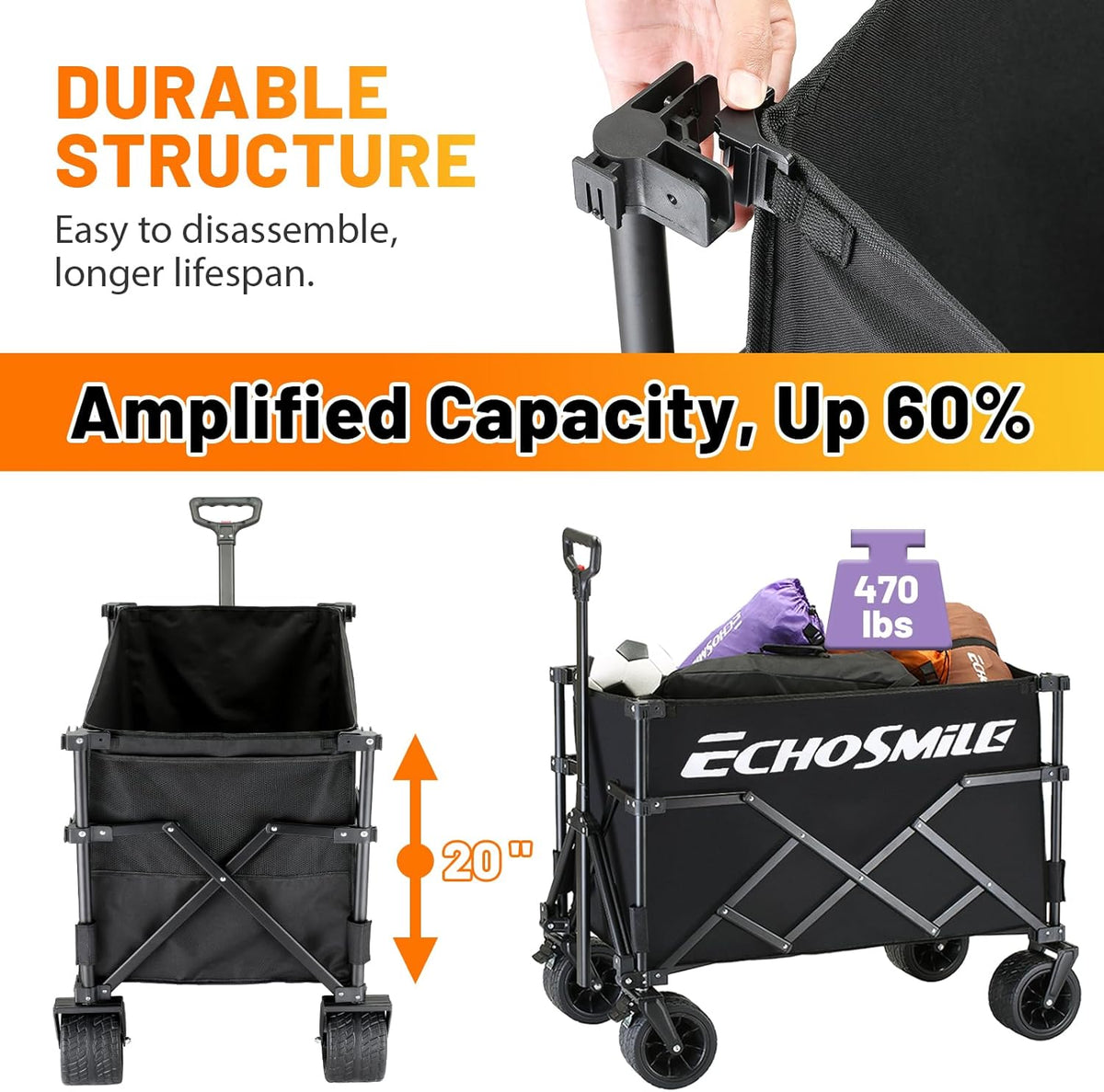 Black Taller Campers With Removable Inner Pocket Sku:Gcc130Bbhq Black Metal