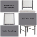Leventis Cream Linen & Weathered Gray Finish Side Chair Cream,Gray Linen,Synthetic Wood