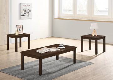 Walnut Brown Color Elegant 3Pc Coffee Table Set 1X Coffee Table And 2X End Tables Living Room Furniture Brown Primary Living Space Classic,Contemporary,Modern,Transitional Rectangular Particle Board