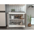 Freestanding Sink, Double Door Cabinet, Two Shelves, White Light Gray Multicolor Solid Wood Mdf Engineered Wood