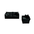 2 Seater Loveseat And Chair Set, 2 Piece Sofa & Chair Set, Loveseat And Accent Chair2 Piece Upholstered Chenille Sofa Living Room Couch Furniture 1 2 Seat ,Black Chenille Black Chenille 3 Seat