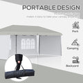Outsunny 10' X 20' Pop Up Canopy Tent With 4 Sidewalls, Heavy Duty Tents For Parties, Outdoor Instant Gazebo With Carry Bag, For Outdoor, Garden, Patio, White White Steel