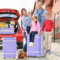 20 In Hardside Luggage With Cosmetic Case2 Piece Lightweight Suitcase Set With Spinner Wheels, Carry On Vintage Luggage,Purple Purple Abs