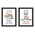 2 Piece Vignette I Was Left Unsupervised Black Framed Wall Art For Living Room, Bedroom Wall Art Print For Home Decor By Deb Strain Multicolor Wood Paper
