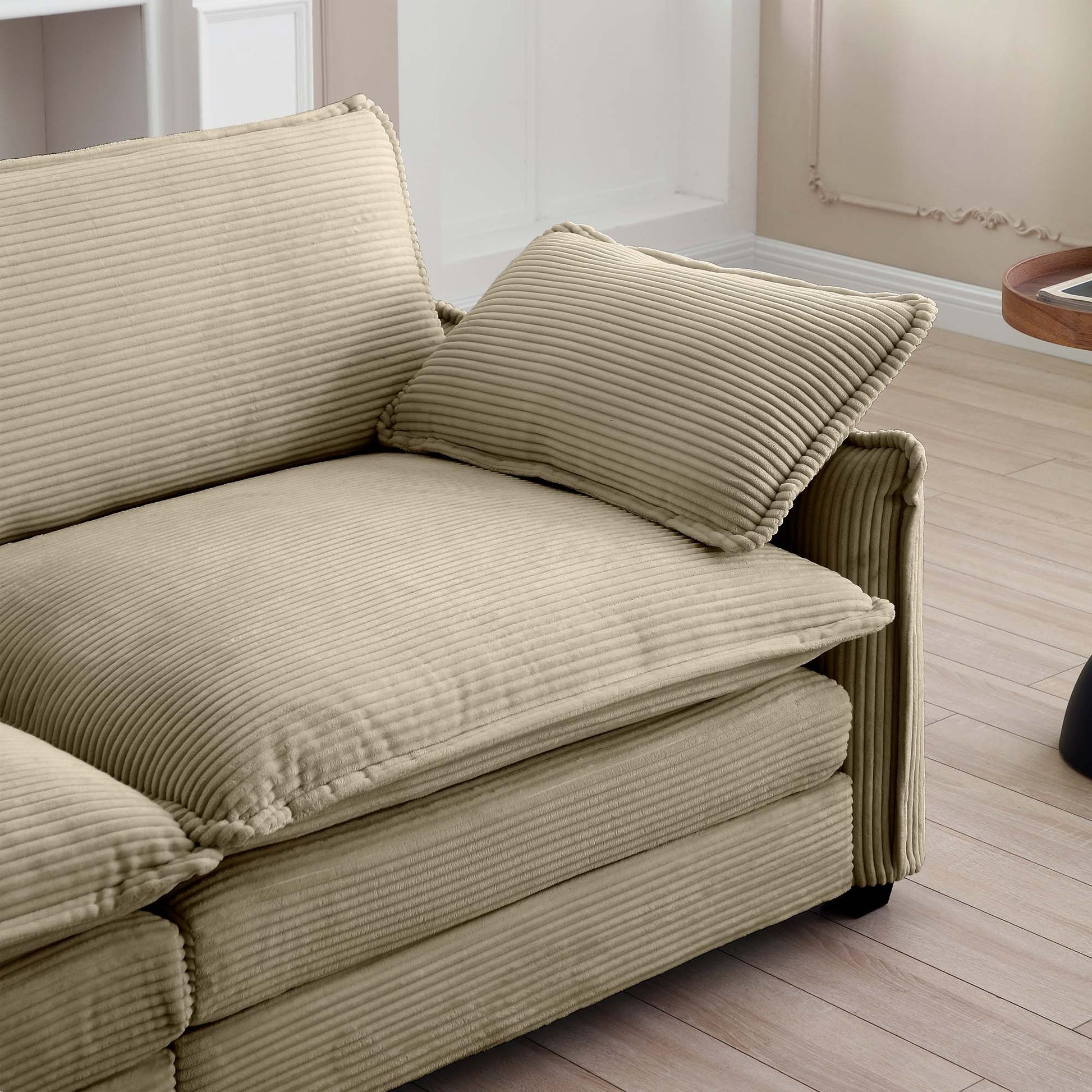 Modern Living Room Sofa Two Pieces Set, Suitable For Living Room And Small Apartment2 Pieces Sofa Set Consists Of A Single Seat Sofa And A 2 Seater Sofas,Tan Corduroy Tan Corduroy 3 Seat