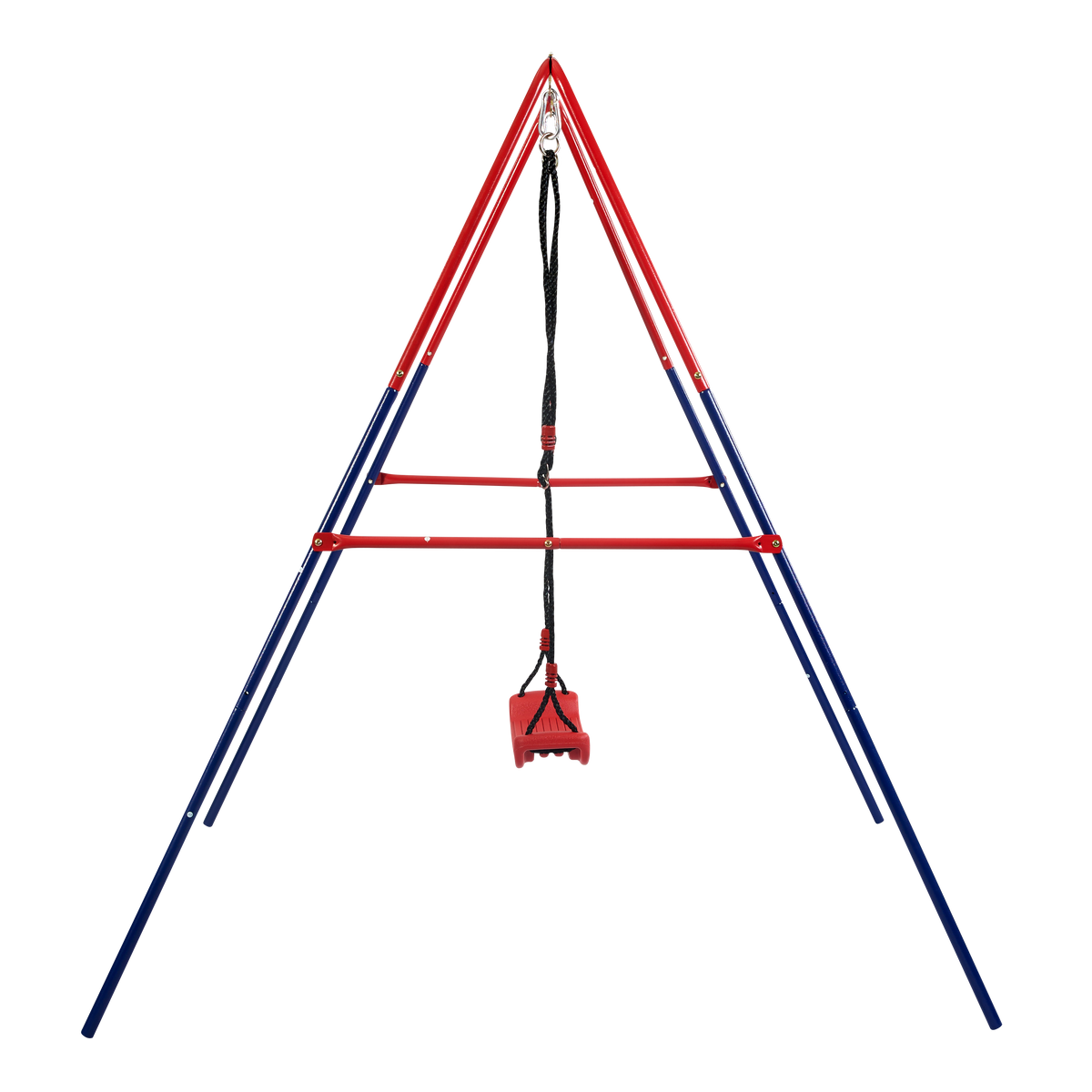 Xns067B Green And Blue Interesting 2 In 1 Baby Swing Mental Plastic Safe Swing Set 110Lbs For Outdoor Playground For Age 3 Blue Red Steel