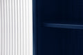 2 Doors Metal Storage Cabinet,Display Cabinet With Glass Doors,Metal Kitchen Sideboard Buffet Cabinet,Glass Storage Cabinet For Dining Room,Living Room,Bedroom Dark Blue Modern Iron