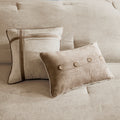 7 Piece Faux Suede Comforter Set Tan Queen Queen Tan Polyester