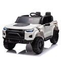 24V10A Two Seater Kids Ride On Electric Pickup, Kids Ride On Toy W Parents Remote Control,4Wd 800W Motors,Two Safety Belts,High Gate Safety Design,Usb,Bluetooth, Speed 2.49 3.73Mph For Kids Aged 3 . White 50 99 Lbs Polypropylene
