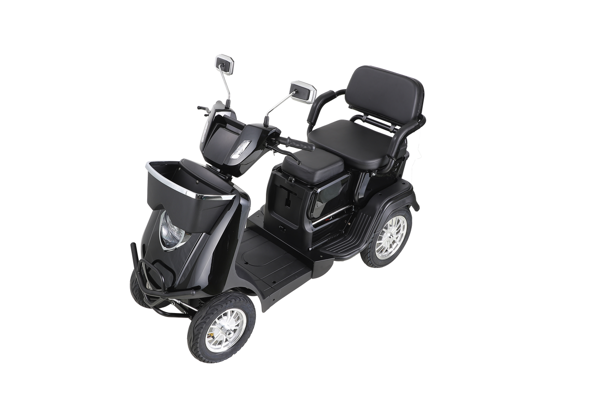 Heavy Duty 4 Wheel Mobility Scooters For Seniors & Adults 500Lbs Capacity Black Abs Pc