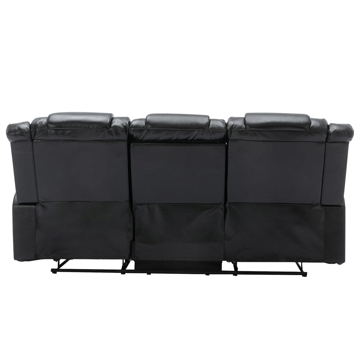 Home Theater Recliner Set Manual Recliner Chair With Wide Armrest, Two Built In Cup Holders For Living Room,Bedroom, Black Old Sku:Sg000760Aab Black Foam Pu Leather