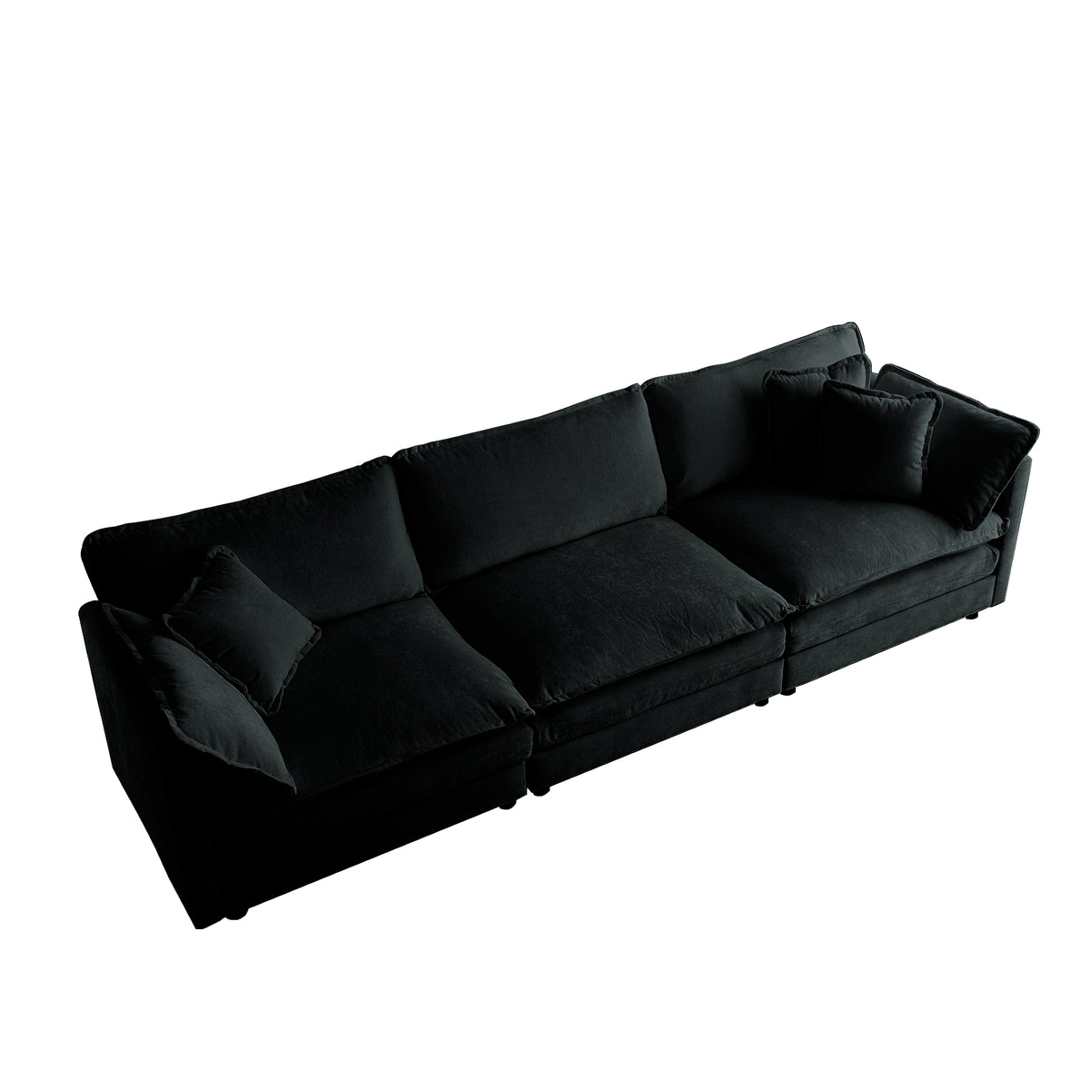U Shaped Sectional Sofa W Reversible Footrest, 5 Seater Convertible Corner Couch With 2 Ottomans ,Modern Minimalist Soft Sofa & Couch For Living Roomblack Chenille Black Chenille 3 Seat