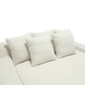 Coolmore Chenille 2 Seater Lazy Sofa With 5 Back Pillows,Comfy Sofa Deep Seat Couch For Living Room,Club White White Chenille 2 Seat