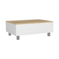 Gambia Lift Top Coffee Table, Four Legs White Light Oak White Primary Living Space Modern Freestanding Rectangular Open Storage Coffee & End Tables Rectangular Particle Board Particle Board