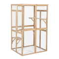 Wooden Cat Catio, Outdoor Cat Enclosure, Cat House With Platforms, Sunshine Board, Hammock, Door, Kitten Cage Condo, Burlywood Burly Wood Wood Metal
