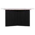 Luxurious Round Mable Topped Pedestal Coffee Table, Living Room Sofa Side Table, White Black Black White Primary Living Space Industrial Freestanding Mango Coffee & End Tables Round Marble,Solid Wood Pedestal
