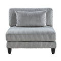 Living Room Furniture 4 Piece Modular Sectional Sofa Set Gray Corduroy Soft Cushion Pillows Solid Wood Legs Gray Primary Living Space Contemporary,Modern Plywood,Solid Wood 4 Seat