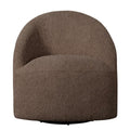 Upholstered 360 Degree Swivel Chair Chocolate Wood