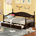 Wooden Twin Size Daybed With Twin Size Trundle, Extendable Daybed With Two Storage Drawers, Espresso Expected Arrival Time:9.12 Twin Espresso Wood
