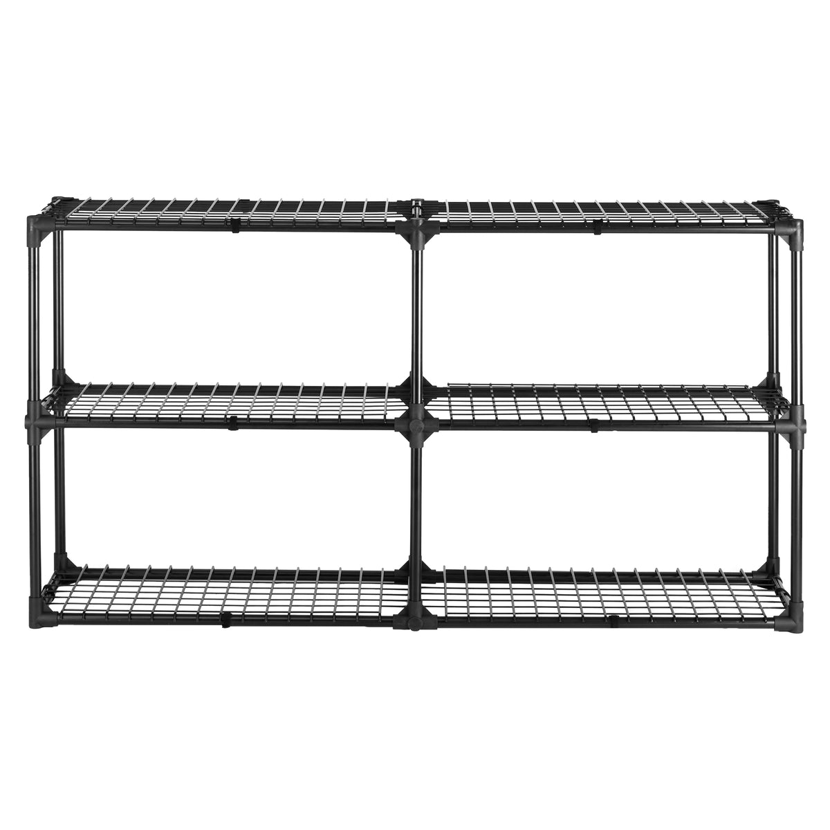 3 Shelf Wire Rack With Cover 2Pack Black Steel