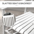 Outsunny Outdoor Rocking Chair Set Of 2 With Side Table, Patio Wooden Rocking Chair With Smooth Armrests, High Back For Garden, Balcony, Porch, Supports Up To 352 Lbs., White White Wood
