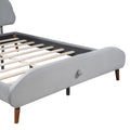 Full Size Upholstered Platform Bed With Sheep Shaped Headboard, Gray Full Gray Plywood