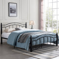 King Size Metal Bed Frame, Under Bed Storage Space, No Box Spring Needed, Durable Use, Black King Black Iron