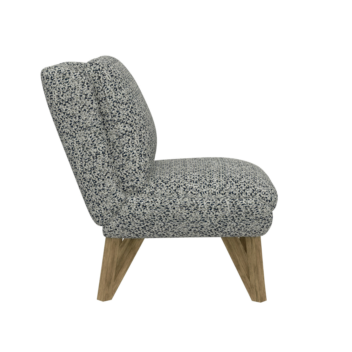 Emerse Blue Armless Accent Chair Black Gray Foam Solid Wood