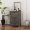 Homcom Farmhouse Barn Door Accent Cabinet, Kitchen Sideboard Storage Cabinet With Double Doors, Drawer, And Adjustable Shelf For Bedroom, Living Room, Dark Brown Brown Particle Board
