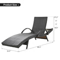 K&K 80'' Outdoor Wicker Chaise Lounge Chairs Set Of 2, Patio Rattan Reclining Chair Pull Out Side Table Adjustable Backrest Ergonomic Wave Design Pool Sunbathing Recliners, Dark Brown No Lounge Dark