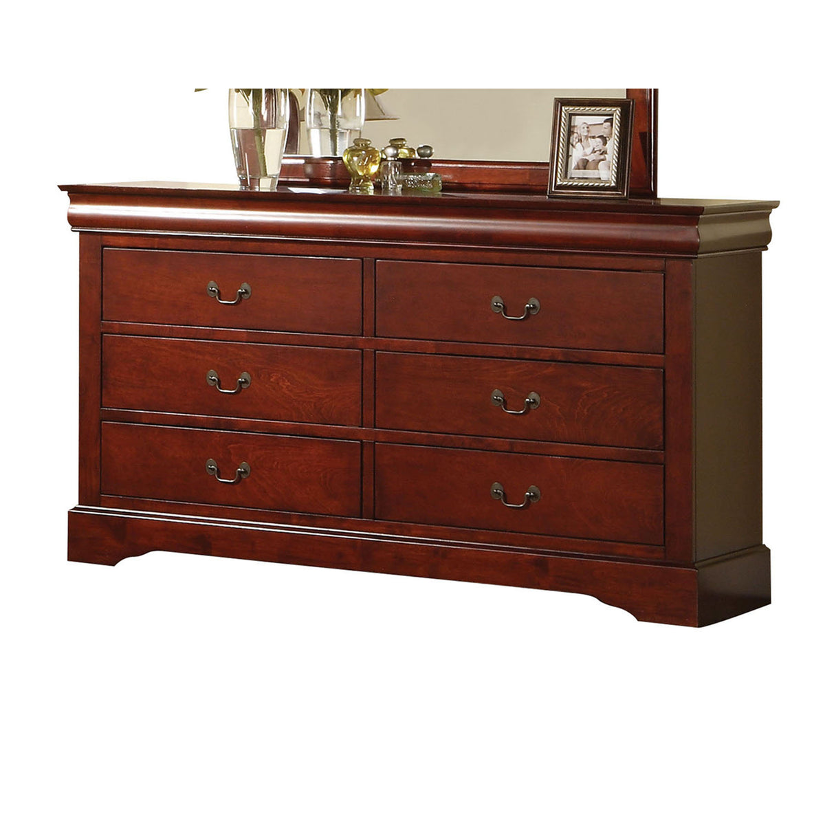 Louis Philippe Iii Cherry Finish Dresser Cherry Synthetic Wood