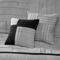 7 Piece Faux Suede Comforter Set Grey King King Grey Polyester