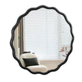 Solid Wood Wavy Mirror Black Vanity Mirror Wall Decor 36