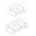 2 Pieces Sofa Couch 3 Seater And Loveseat With Pillows Polyester Upholstered Duck Down Filled Cushion Sofa Set For Living Room Apartment,Beige Beige Polyester Wood Primary Living Space Soft Cushion Back Foam Polyester 5 Seat