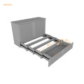 Full Size Murphy Bed With Drawer And A Set Of Sockets & Usb Ports, Pulley Structure Design, Gray Full Gray Plywood