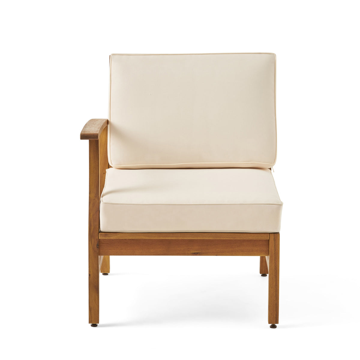 Perla 5 Pcs Sofa Set,Cream Cream Acacia Wood