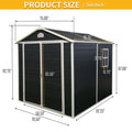 6X8Ft Resin Outdoor Storage Shed Kit Perfect To Store Patio Furniture,Black Black Plastic