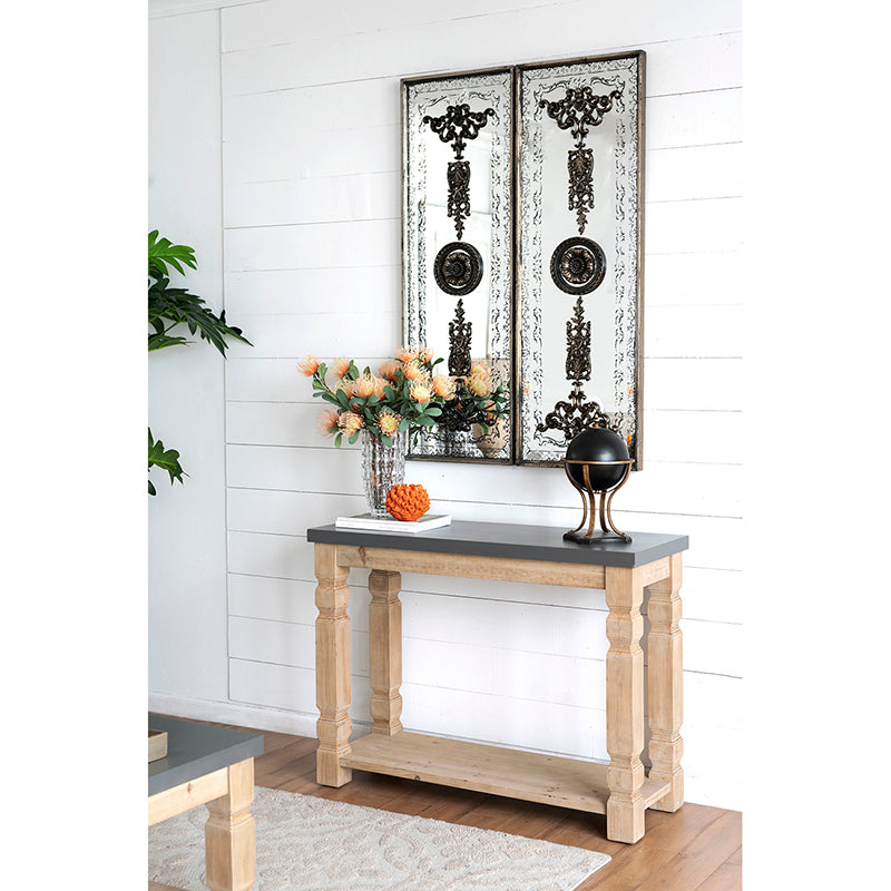42X15.7X31" Console Table Brown Gray Wood