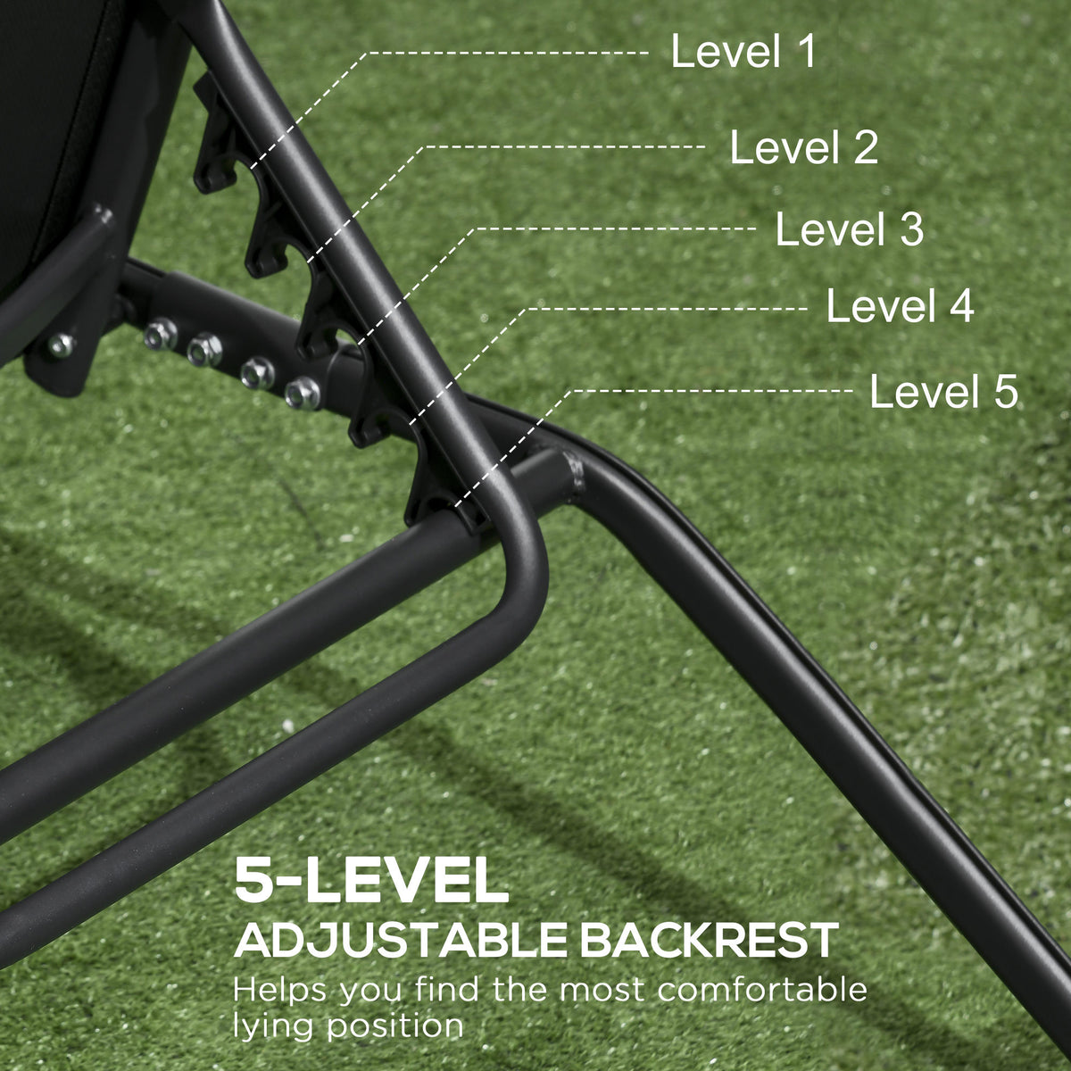 Outsunny Chaise Lounge Outdoor, 2 Piece Lounge Chair With Wheels, Tanning Chair With 5 Adjustable Positions For Patio, Beach, Yard, Pool, Black Black Fabric