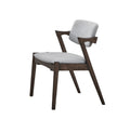 Modern 7Pc Dining Set Ash Walnut Finish Dining Table 6X Side Chairs Foam Cushion Fabric Upholstery Unique Back Design Wood Dining Room Rubberwood Rectangular Dining Table With Chair Upholstered Chair Wood Walnut Solid Back Seats 6