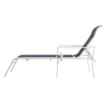 3 Pack Patio Lounge Chair, Outdoor Chaise Lounge With 5 Adjustable Backrest, Sturdy Steel Frame, Sunbathing Recliner, Beach Chair, Tanning Chair For Outside, Yard, Balcony, Pool Chairs,White Blue