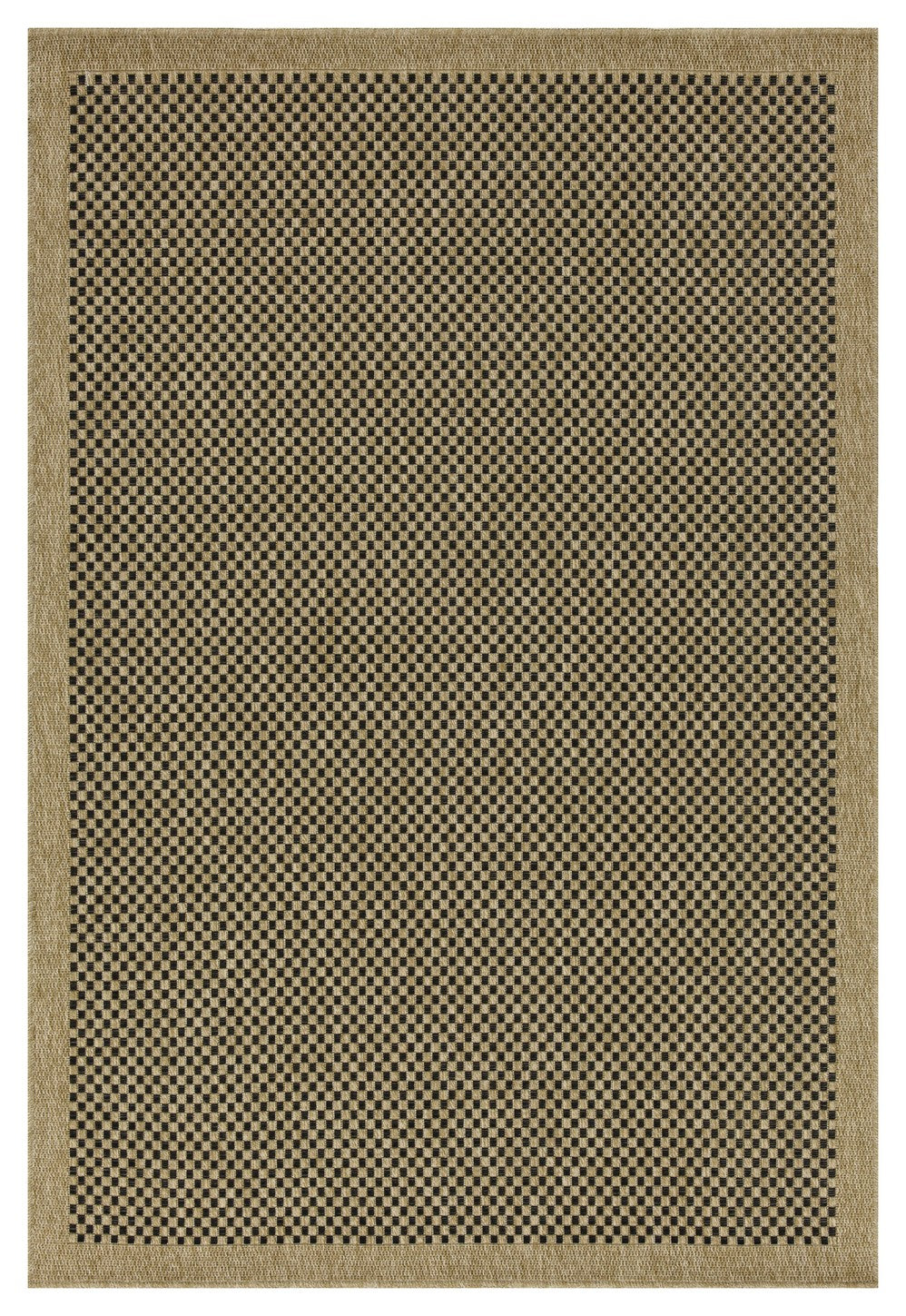 Earth Gc Ntl1003 Jute Black 2 Ft. 7 In. X 7 Ft. 3 In. Indoor Outdoor Area Rug Natural Black Polyester Polypropylene