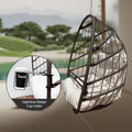 Swing Hammock Egg Basket Chairs Without Stand Indoor Outdoor, Uv Resistant Cushion Hanging Chair, Foldable Frame 350Lbs Capacity Ceiling Hammock Chair For Patio Porch Backyard Balcony Beige Brown