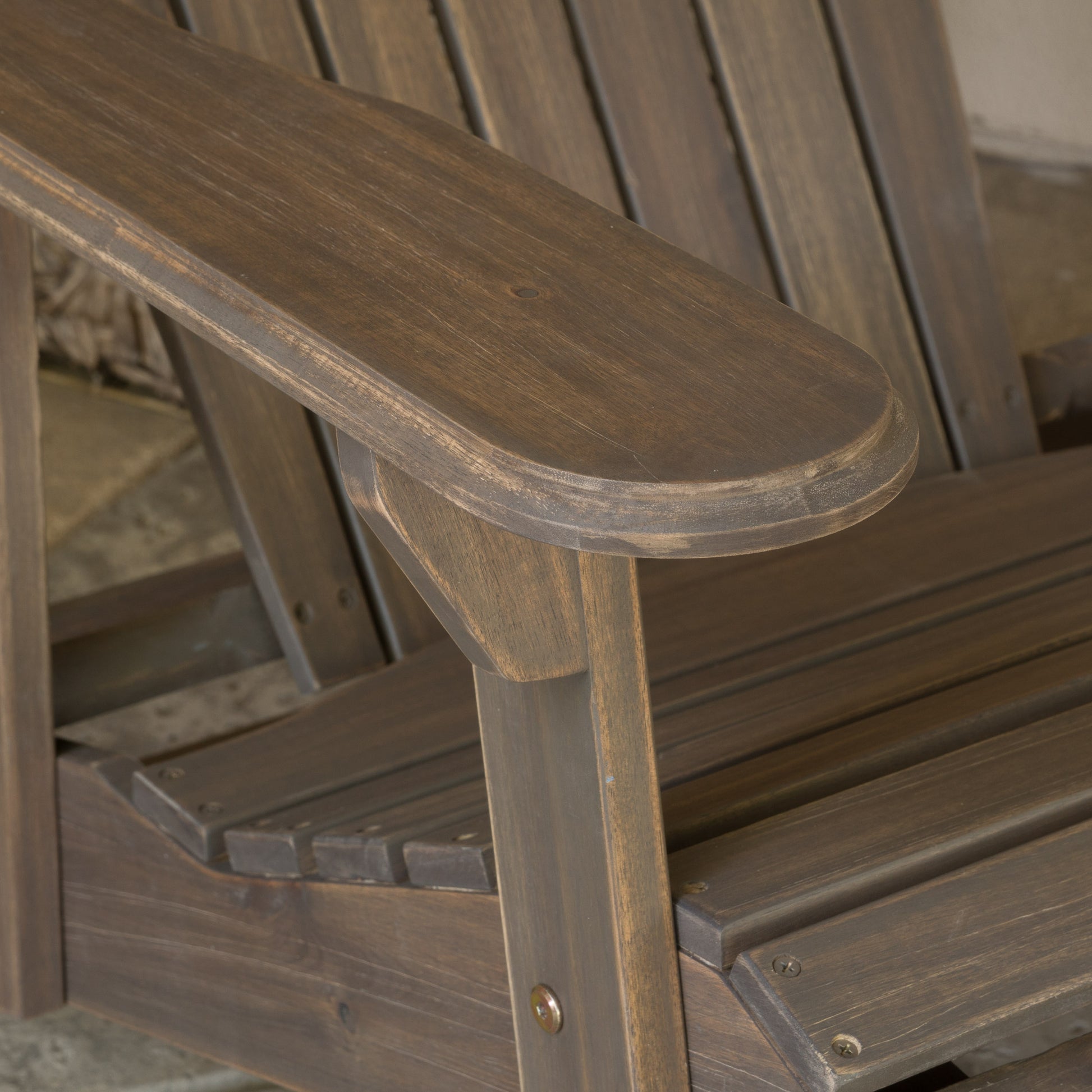 Malibu Reclining Adirondack Chair Grey Acacia Wood
