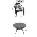 Cushions In Random Colors 5 Piece Set Of Cast Aluminum Patio Furniture With Cushions Yes Dining Set Black Seats 4 Rust Resistant Frame Water Resistant Cushion Garden & Outdoor Complete Patio Sets Aluminium