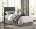 1Pc Twin Headboard Gray Fabric Upholstery Padded Vertical Channel Tufted Twin Gray Bedroom Polyester Engineered Wood