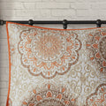 6 Piece Reversible Quilt Set With Throw Pillows Orange King Cal King Orange Cotton
