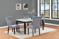 2Pc Casual Upholstered Velvet Upholstery Chair Channel Tufted Back Wooden Dining Room Furniture Gray Black Black,Gray Dining Room Contemporary,Modern Accent Chairs Tufted Back Set Of 2 Wood